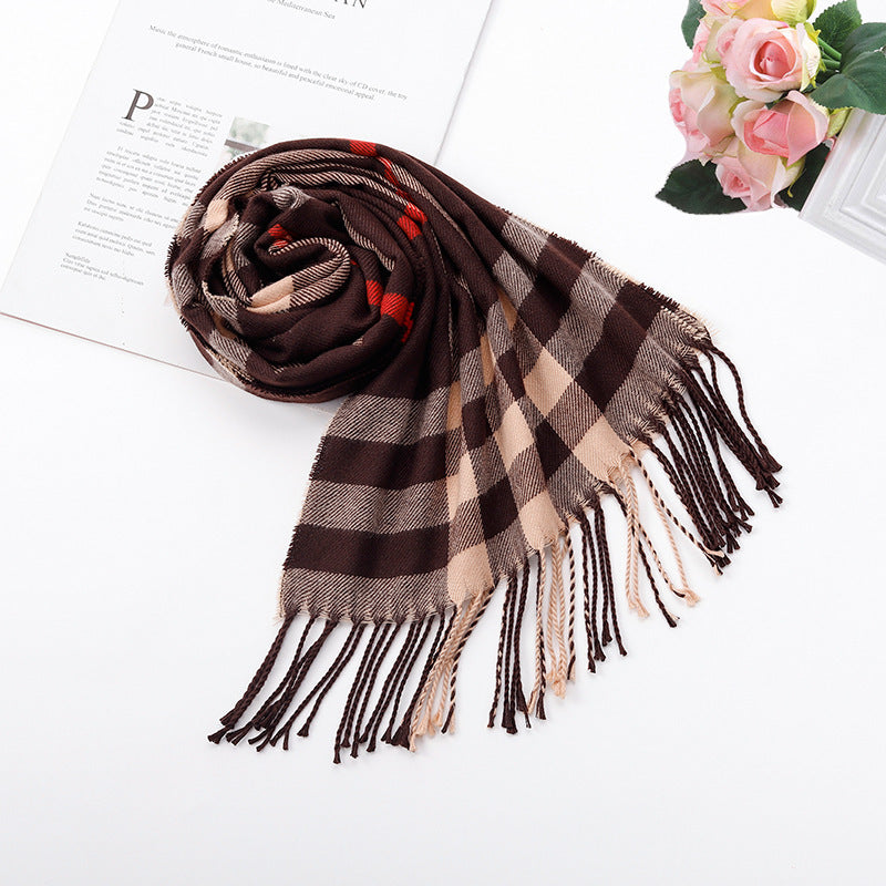 Autumn And Winter British Style Plaid Scarf Winter Limorista