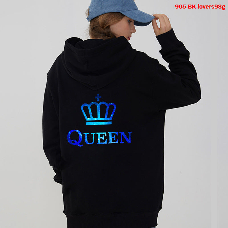 Women Hoodies King Queen Printed Sweatshirt Lovers Limorista