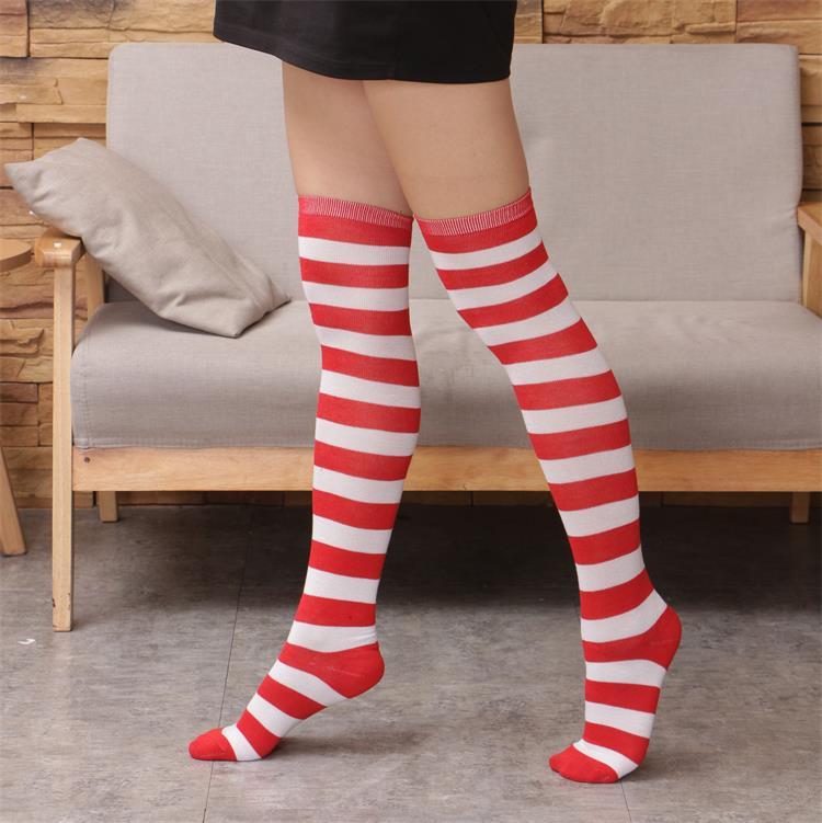 Wild striped long tube bottoming socks Limorista