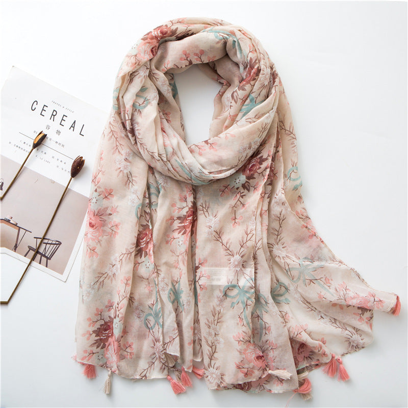 Japanese Style Artistic Fresh Cotton And Linen Scarf Retro Patchwork Bohemian Cashew Print Limorista