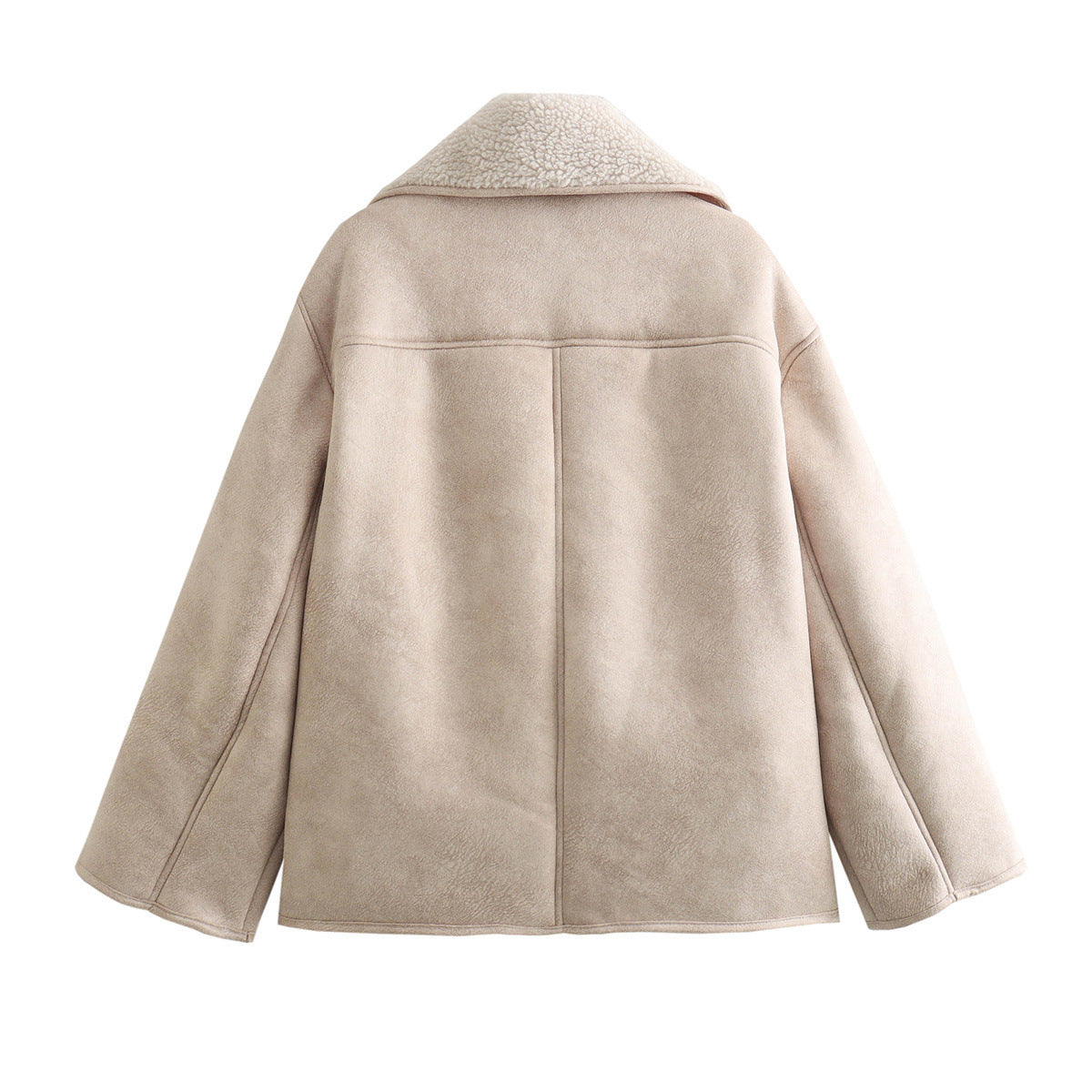 Polo Collar Fur Suede Fleece-lined Warm Coat For Women Limorista