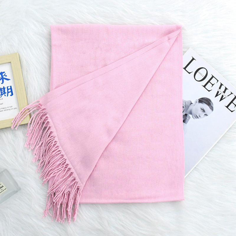Annual Meeting Warm Cashmere Tassel Scarf Limorista