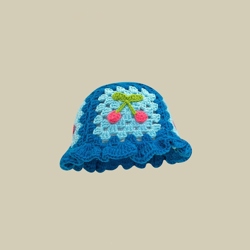 Japanese-style Retro Hollow Flower Handmade Knitted Bucket Hat Women Limorista