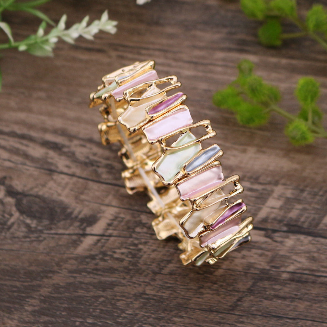 Irregular Colorful Oil Necklace Alloy Bracelet Stitching Women&