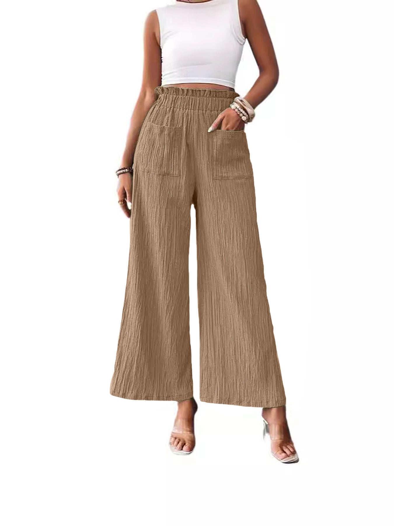 Casual Loose-fitting Wide-leg Slim-fit Trousers Limorista