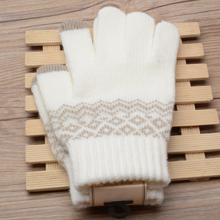 Knit Gloves Ladies Jacquard Touch Screen Warm Fashion Winter Gloves Limorista