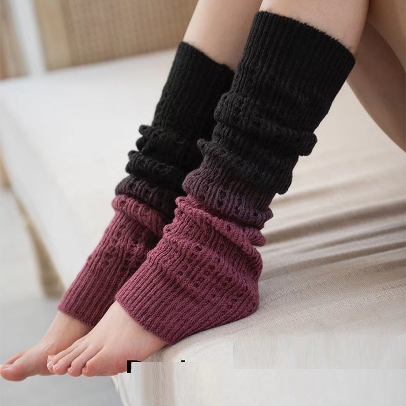 Fall Winter Fashion Gradient Soft Cashmere Foot Sock Women Limorista
