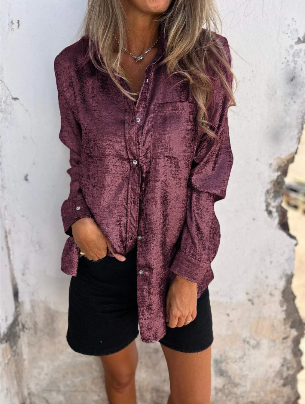 Casual Suede Fashion Polo Collar Shirt Limorista