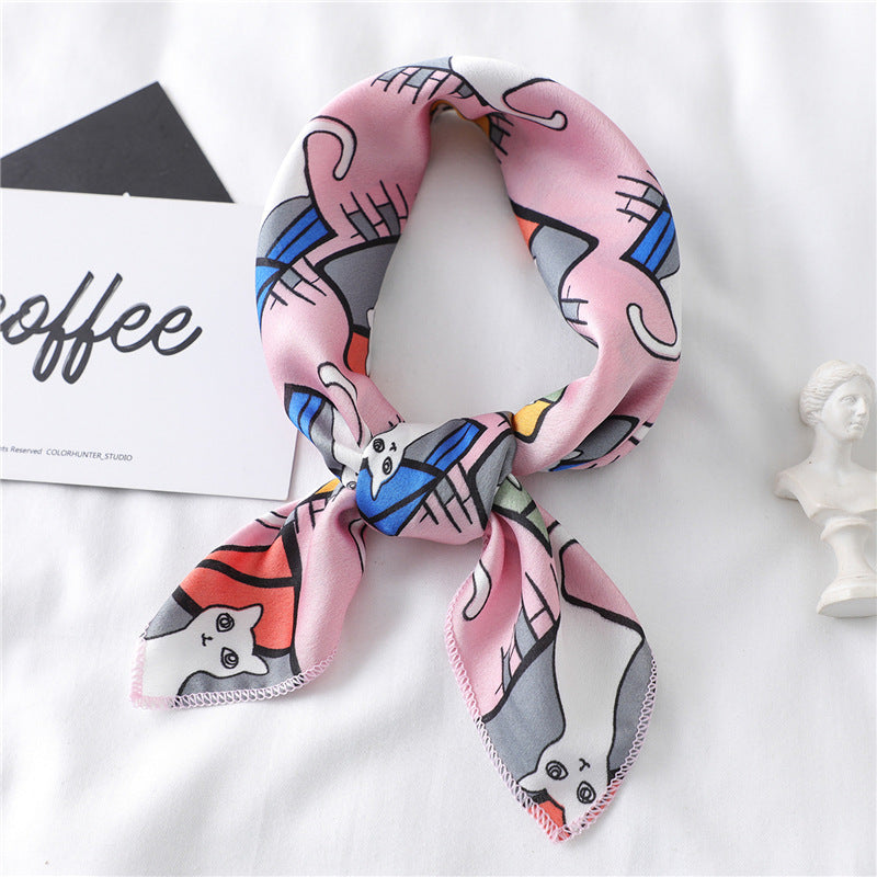 Fashionable All-match Satin Artificial Silk Scarf Limorista