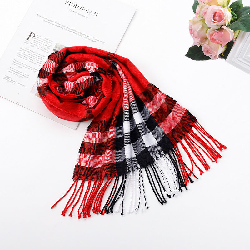 Autumn And Winter British Style Plaid Scarf Winter Limorista
