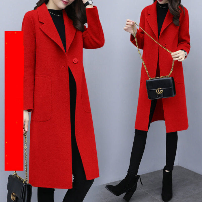 Mid-length Loose Wool Overcoat Women&