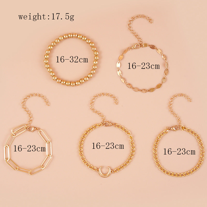Alloy Chain Bracelet 5-piece Set Limorista