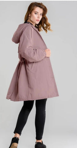 Plus Size Trench Coat Mid-length Loose Long Sleeve Jacket Limorista