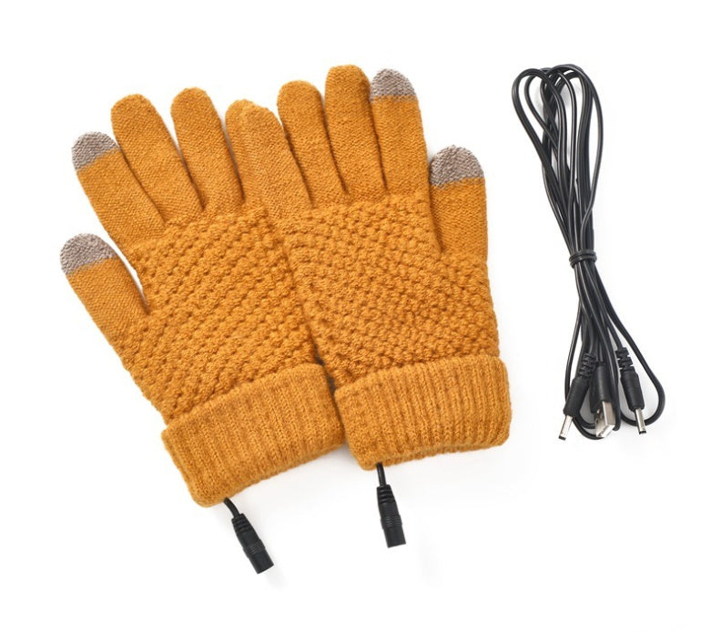USB Heating Electric Heating Gloves Thermal Thickened Knitting Limorista