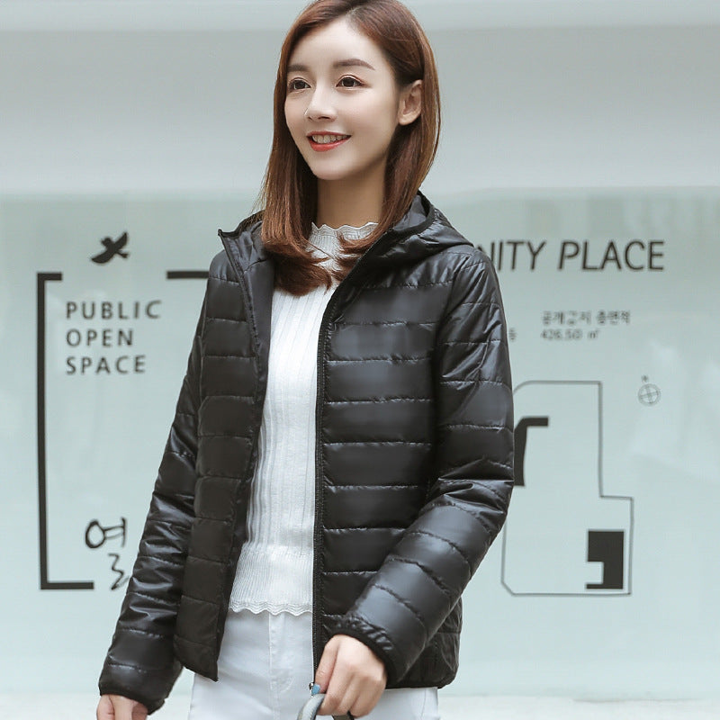 Slim-fit Preppy Style Hooded Lightweight Cotton-padded Jacket Winter Limorista