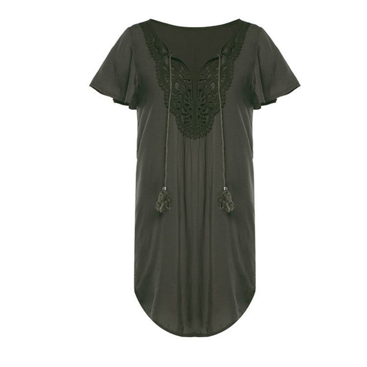 Limorista - New Rayon Patchwork Edge Beach Vacation Dress Bikini Cover