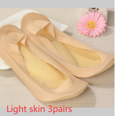 3D Arch Foot Massage Health Care Women Summer Socks Ice Silk Socks Shallow Mouth Silica Gel Invisible Slippers Feet Care Limorista