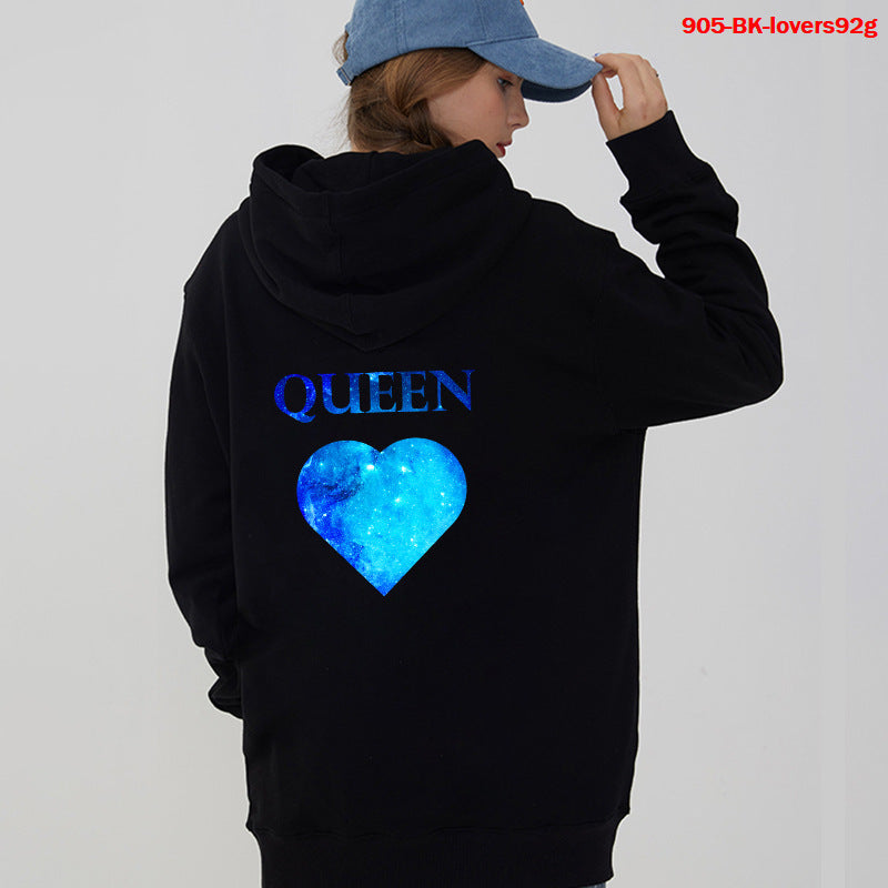 Women Hoodies King Queen Printed Sweatshirt Lovers Limorista