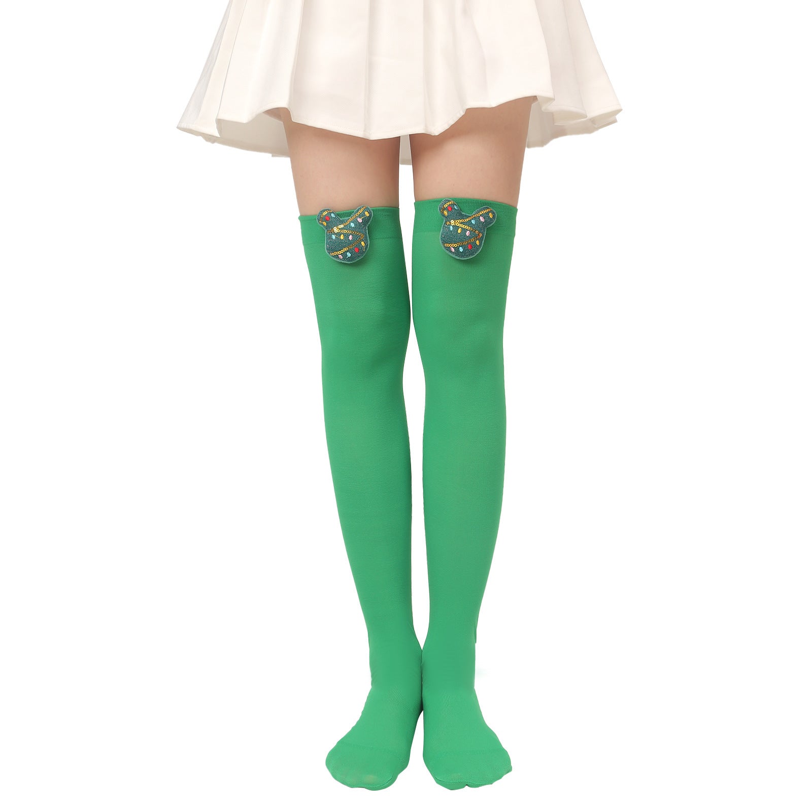 Christmas Plush Doll Knee Socks Bow Stockings Limorista