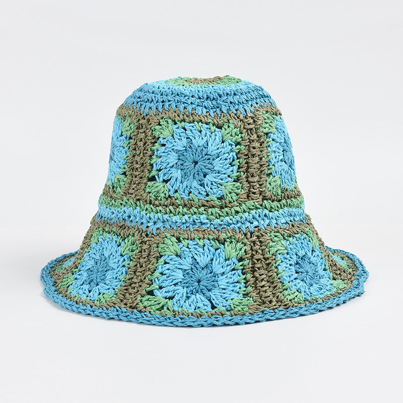 Hat Female Hand Crochet Papyrus Sun Foldable Limorista