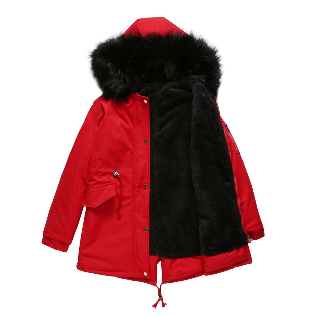 Parka Cotton-padded Coat Mid-length Hooded Limorista