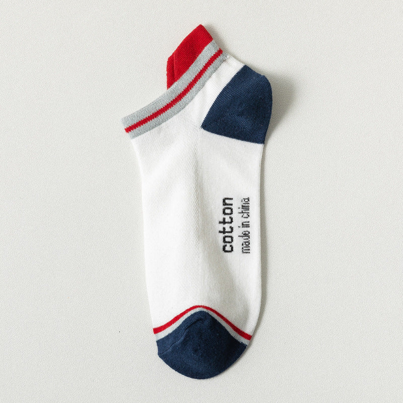 Socks Male Socks Sweat-absorbent Breathable Short Pure Cotton Socks Spring And Summer Thin Low-top Sports Mesh Men&