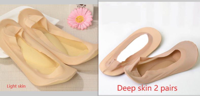 3D Arch Foot Massage Health Care Women Summer Socks Ice Silk Socks Shallow Mouth Silica Gel Invisible Slippers Feet Care Limorista