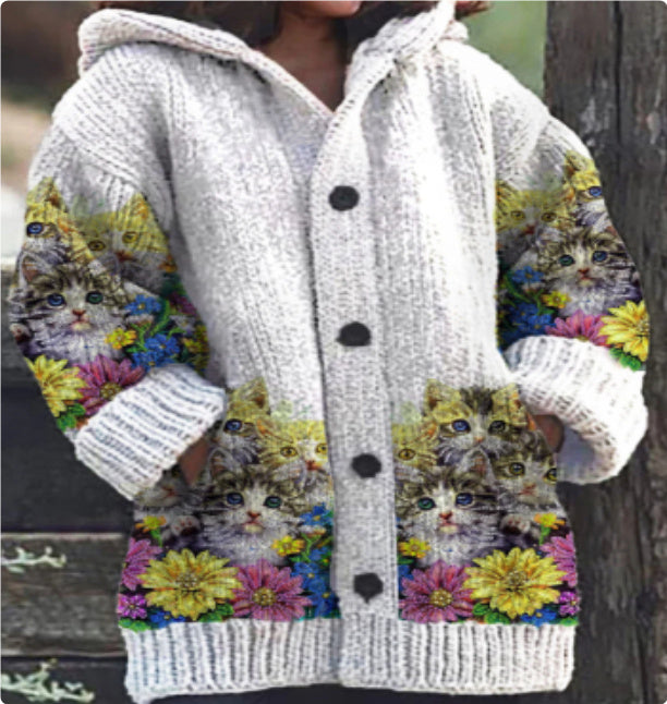 Abstract 3D Printing Casual Cloak Coat Women Limorista