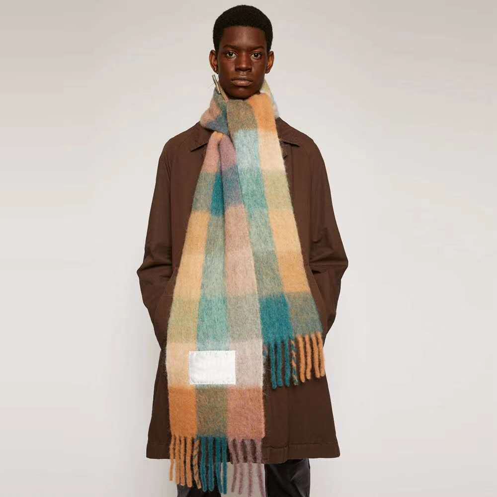 Plaid Mohair Scarf Colored Ladies Limorista