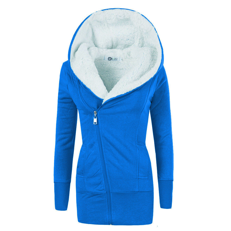 Lamb Wool Hooded Long Sleeve Women&