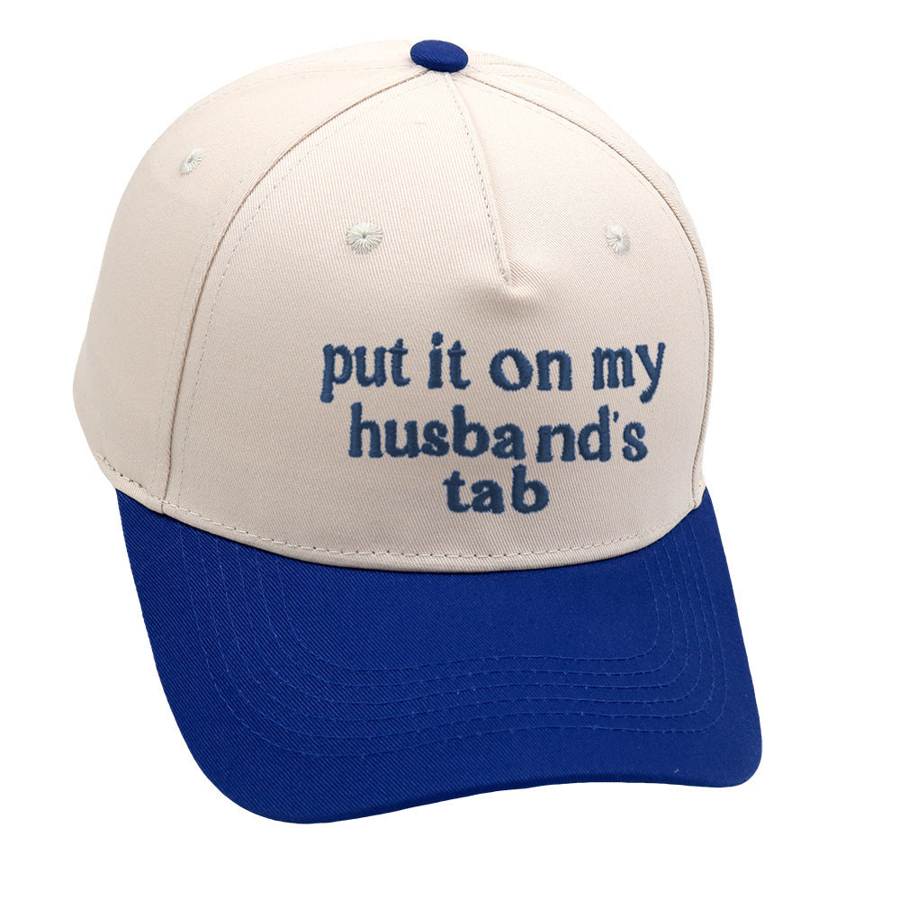 Put It On My Husbands Tab Trucker Embroidery Color Matching Baseball Cap Limorista