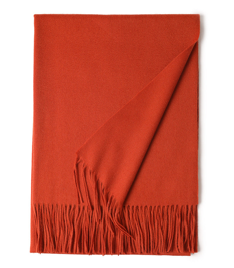 New Solid Color Wool Long Beard Warm Tassel Scarf Thick Limorista