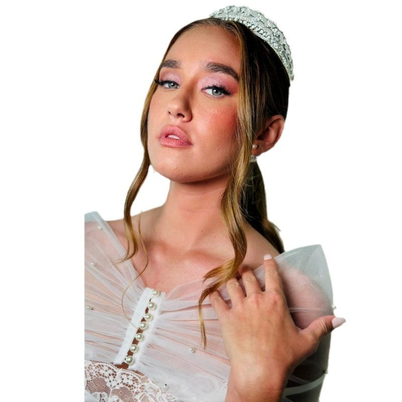 Bridal Wedding Pearl Mesh Thin Cape Limorista