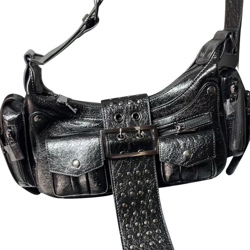 Fashion Hot Girl Motorcycle Rivet Bag Female Limorista