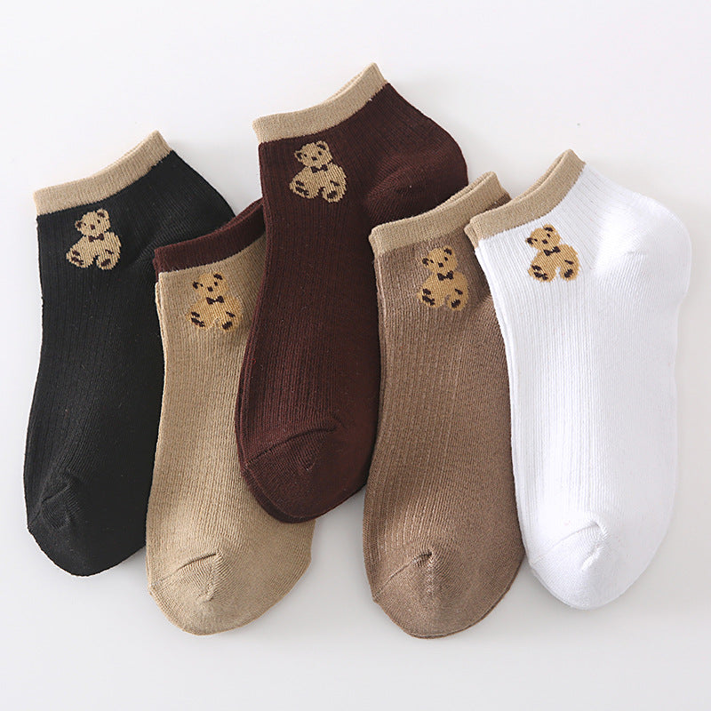 Low-cut Cartoon Cute Brown Bear Socks Japanese Women Limorista
