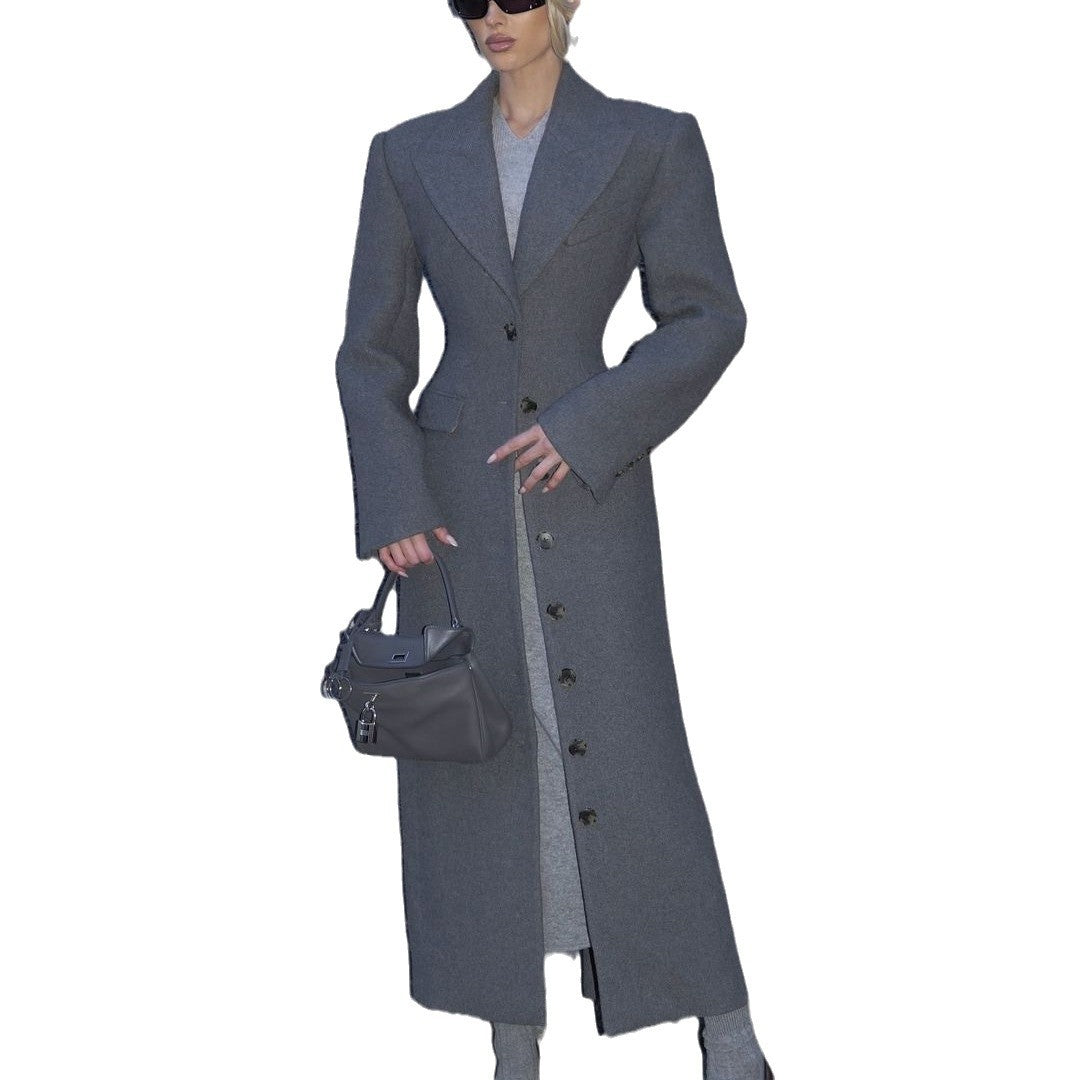 Long Button Coat Jacket European And American Double-breasted Winter Premium Coat Limorista