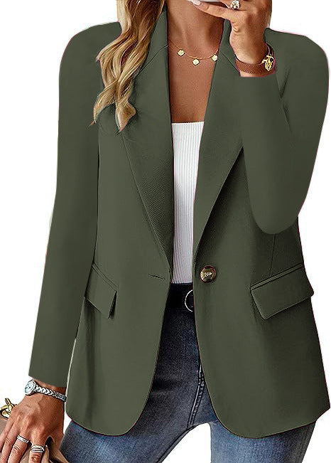 Fashion Casual Women Blazer Long-sleeved Solid Color Casual Cardigan Small Suit Jacket For Women Elegant Office Lady Outerwear Limorista