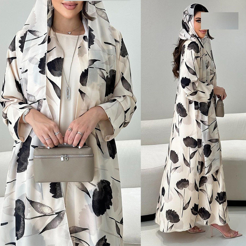 European And American Long-sleeved Printed Robe Jacket Limorista