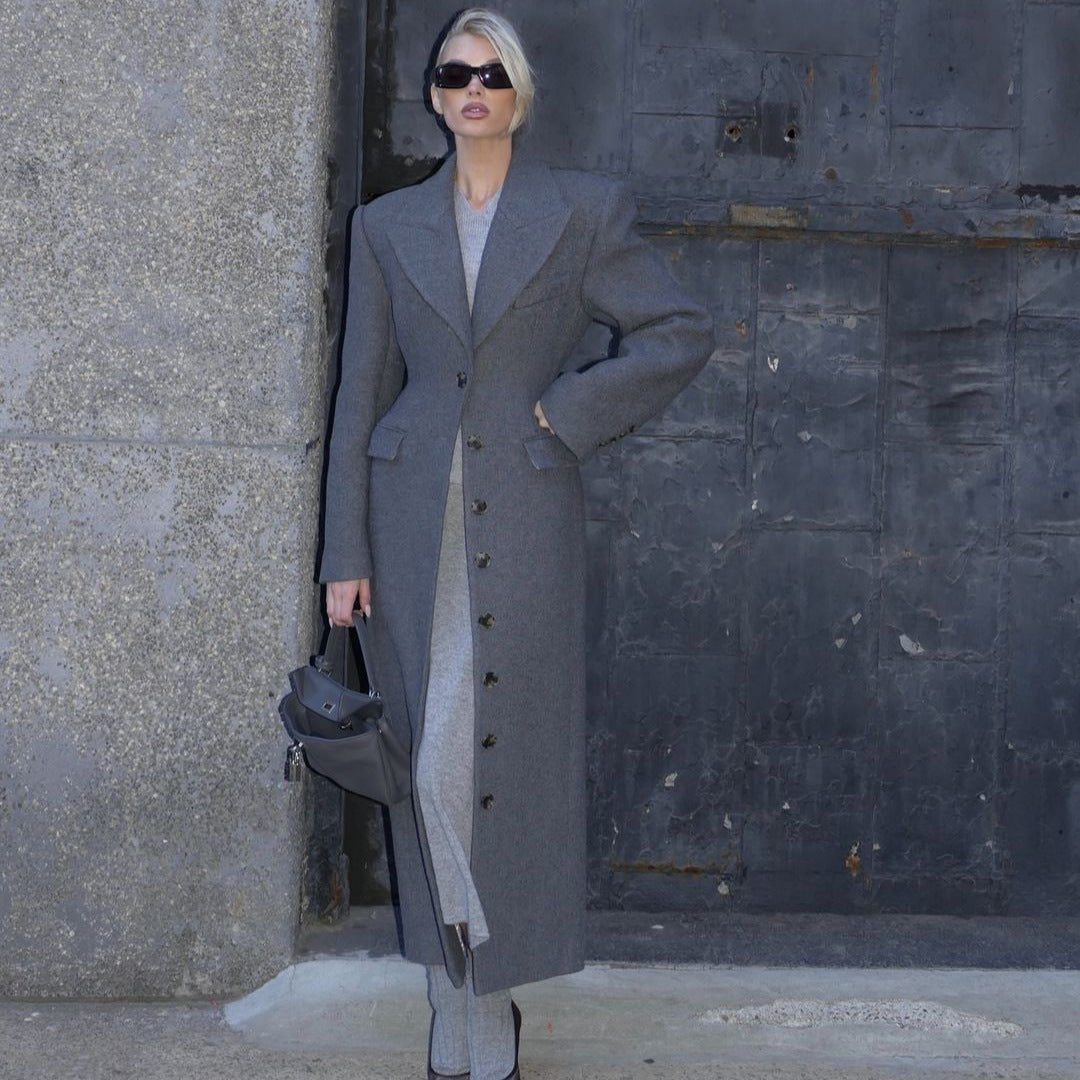 Long Button Coat Jacket European And American Double-breasted Winter Premium Coat Limorista