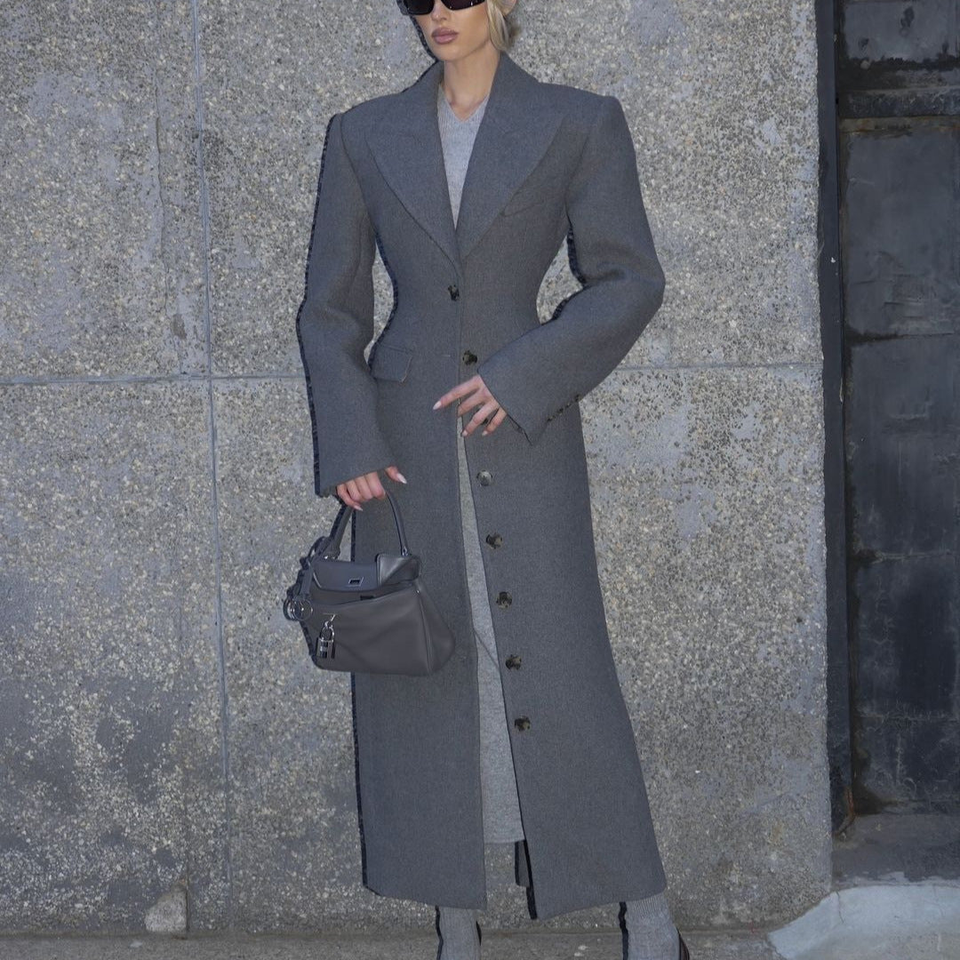 Long Button Coat Jacket European And American Double-breasted Winter Premium Coat Limorista