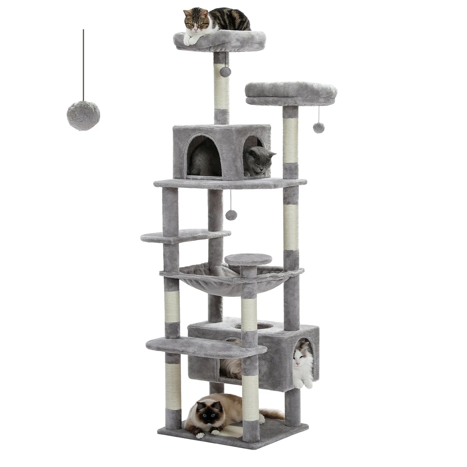 Limorista | Indoor Kitty Play Tower – Padded Perches, Condo & Scratching Posts