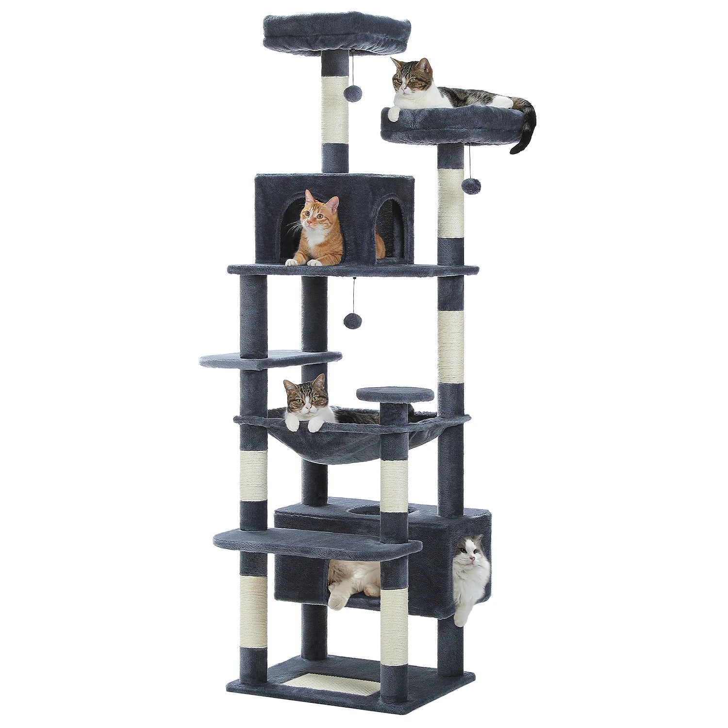 Limorista | Indoor Kitty Play Tower – Padded Perches, Condo & Scratching Posts