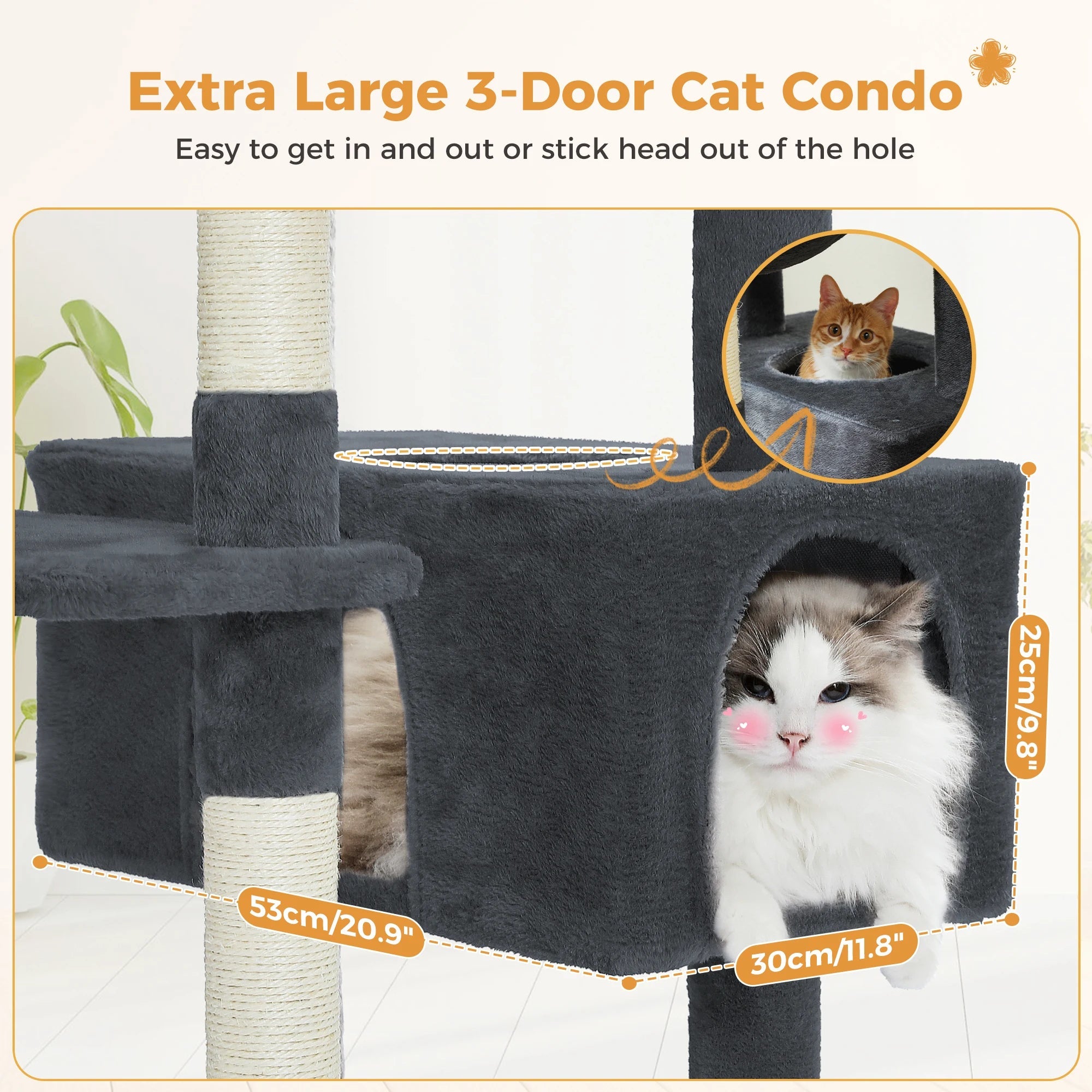 Limorista | Indoor Kitty Play Tower – Padded Perches, Condo & Scratching Posts Limorista