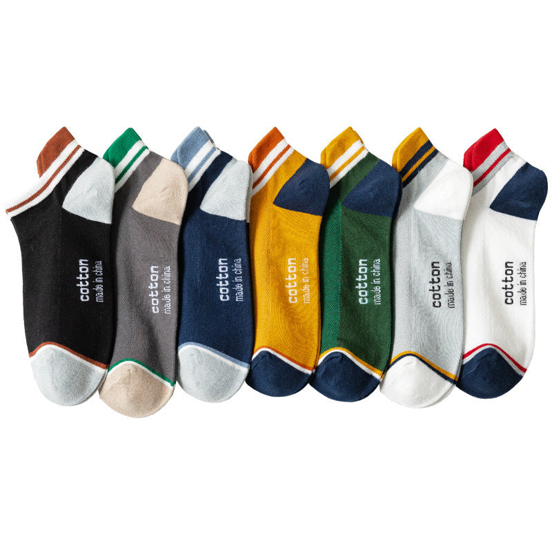 Socks Male Socks Sweat-absorbent Breathable Short Pure Cotton Socks Spring And Summer Thin Low-top Sports Mesh Men&