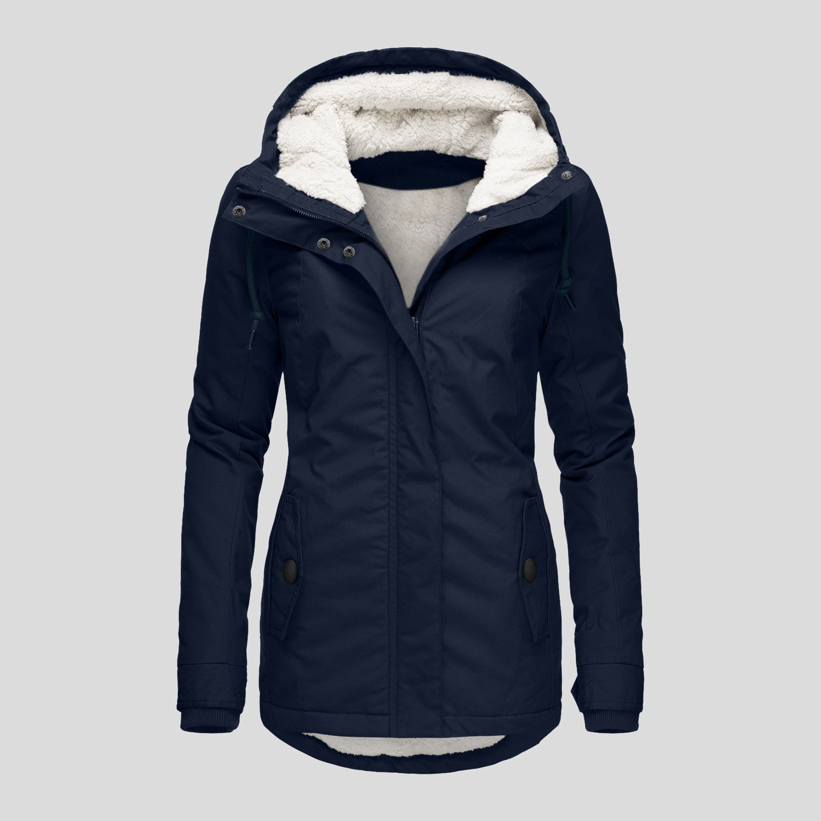 Autumn Winter Berber Fleece Casual Hooded Coat Limorista