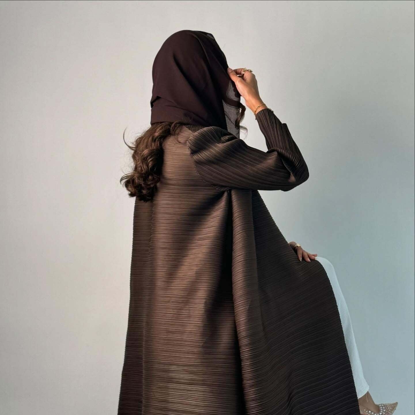 Pleated Trench Djellaba Hot-selling Printed Shawl Cardigan Ethnic Style Cloak Coat Limorista