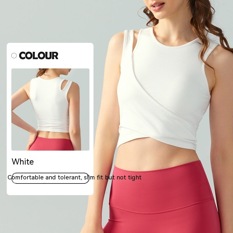 Limorista - Stitching Fake Two-piece Yoga Vest One-piece Fixed Female