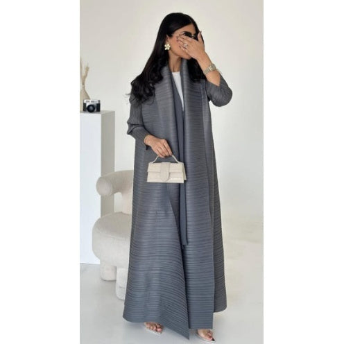 Pleated Trench Djellaba Hot-selling Printed Shawl Cardigan Ethnic Style Cloak Coat Limorista