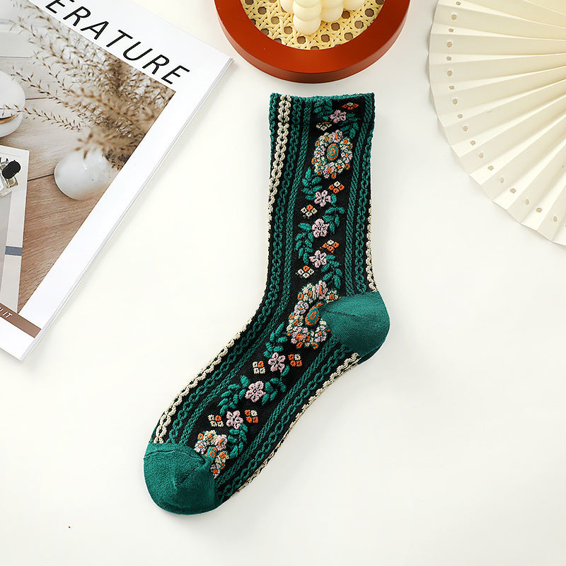 Small Floral Socks Women&
