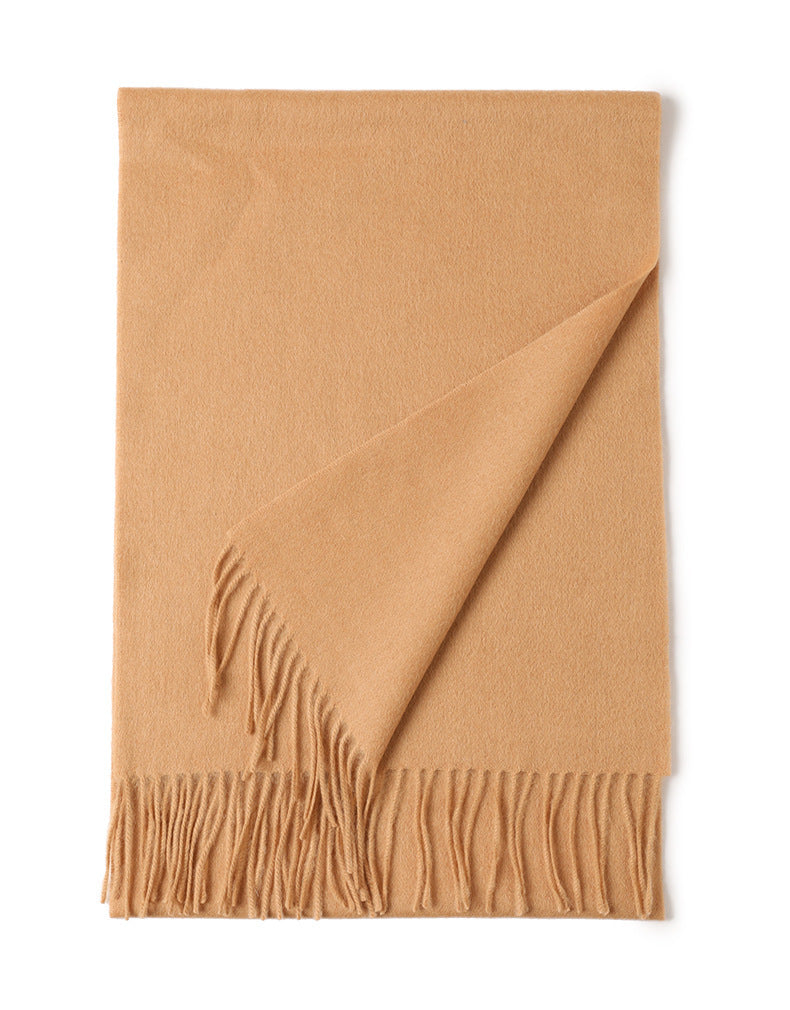 New Solid Color Wool Long Beard Warm Tassel Scarf Thick Limorista